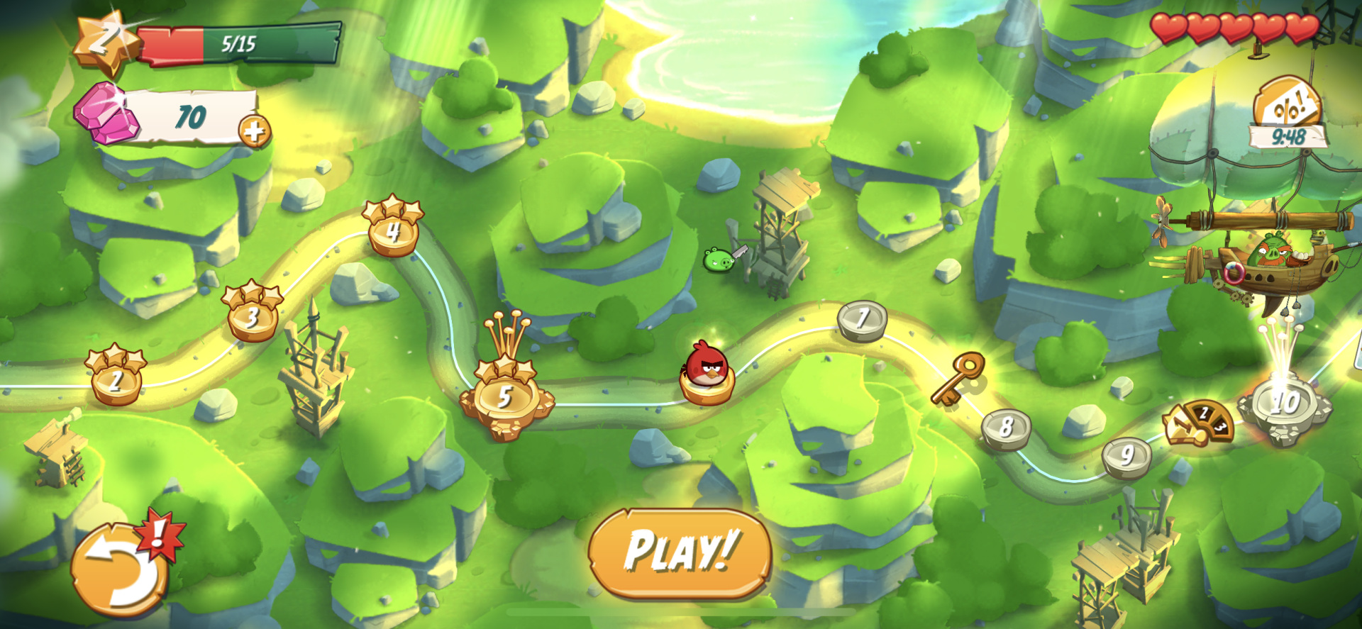 Progresja poziomów w Angry Birds